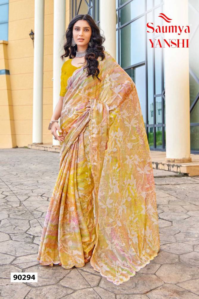 Yanshi By Saumya Rim Zim Printed Saree Wholesale Clothing Suppliers In India